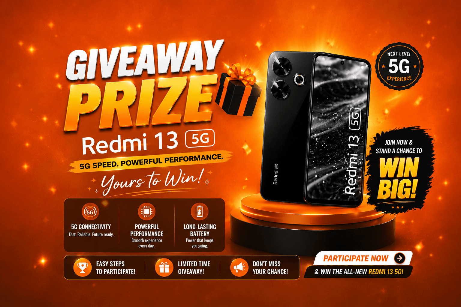 Prizeol Reward Club Mega Dhamaka: Redmi 13 5G Giveaway!